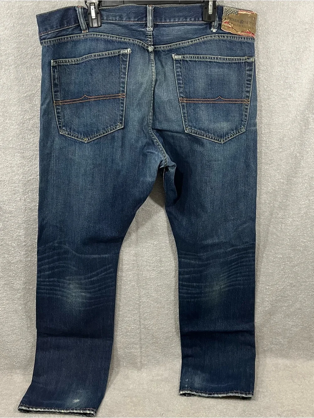 Denim & Supply Ralph Lauren Slouch Jeans Men’s 40x32 Dark Wash USA Flag Patch
